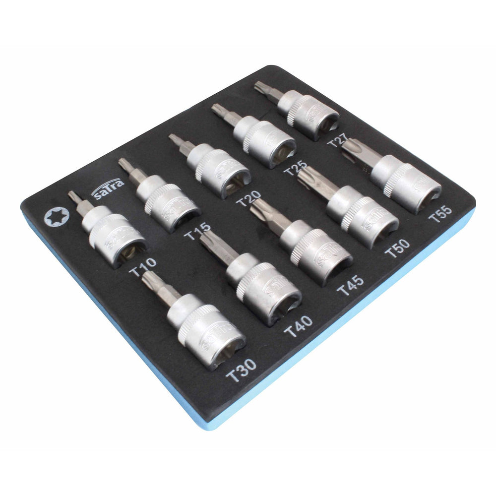 Modulo per carrelli porta attrezzi con set-kit inserti TORX 3/8 T10-T55, lunghezza 50 mm