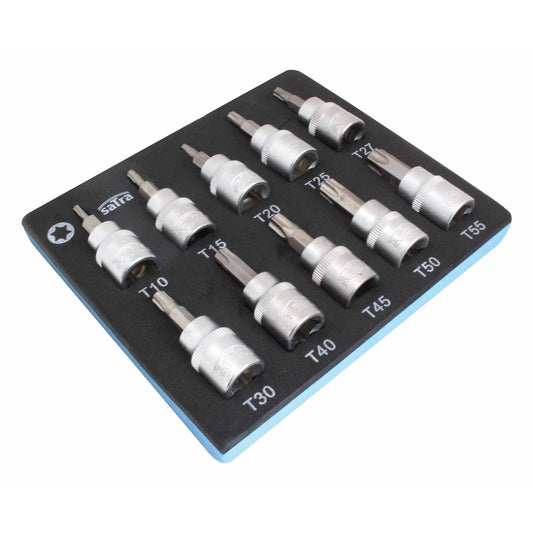 Modulo per carrelli porta attrezzi con set-kit inserti TORX 3/8 T10-T55, lunghezza 50 mm