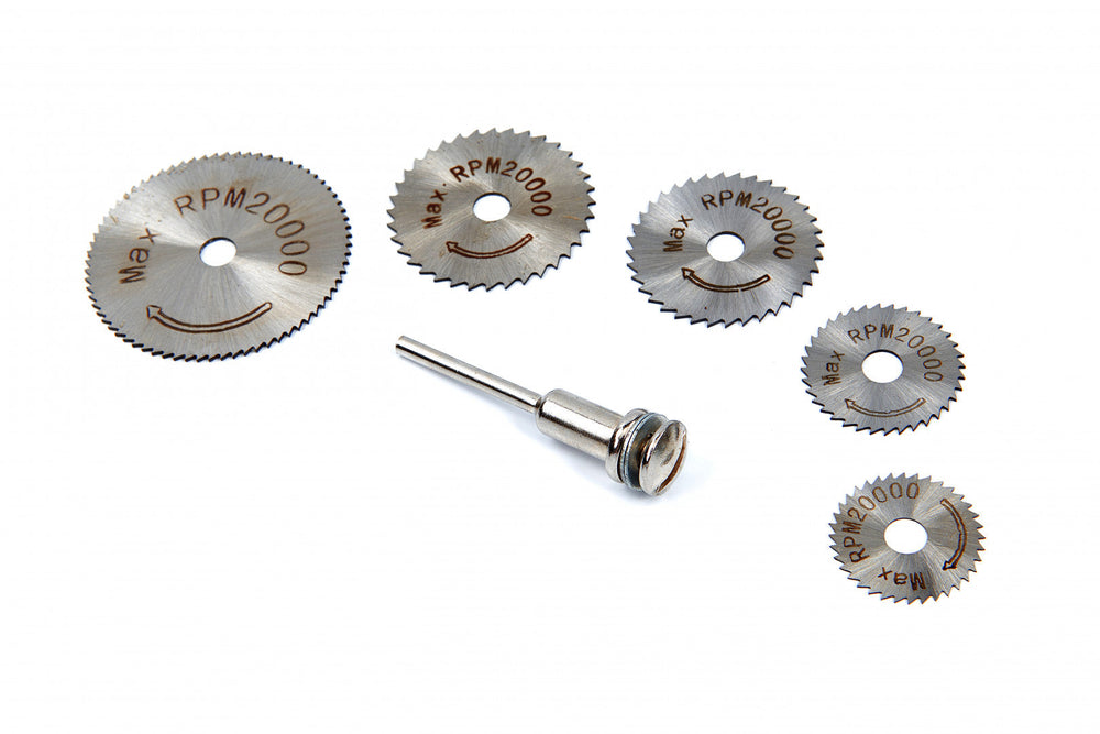 Set-kit lame per sega pneumatica biassiale da 22, 5–45 mm, per seghe circolari, smerigliatrice tipo biax, 6 pezzi Hbm