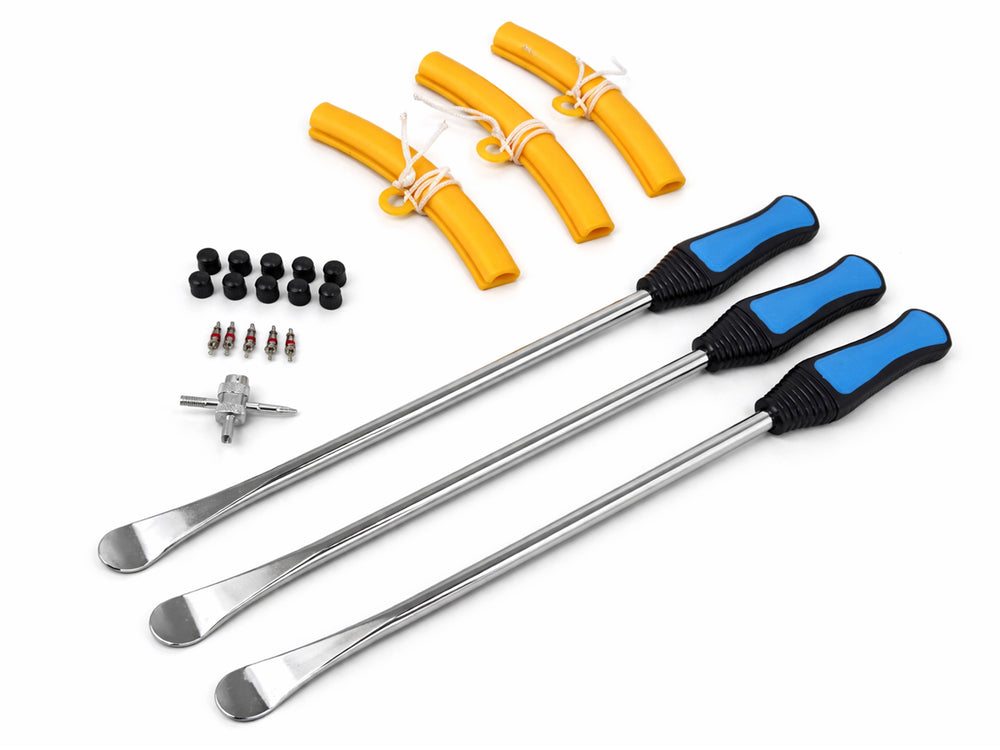 Set-kit leve smontagomme con impugnatura e protezione per cerchi, 22 pezzi Gebo Tools