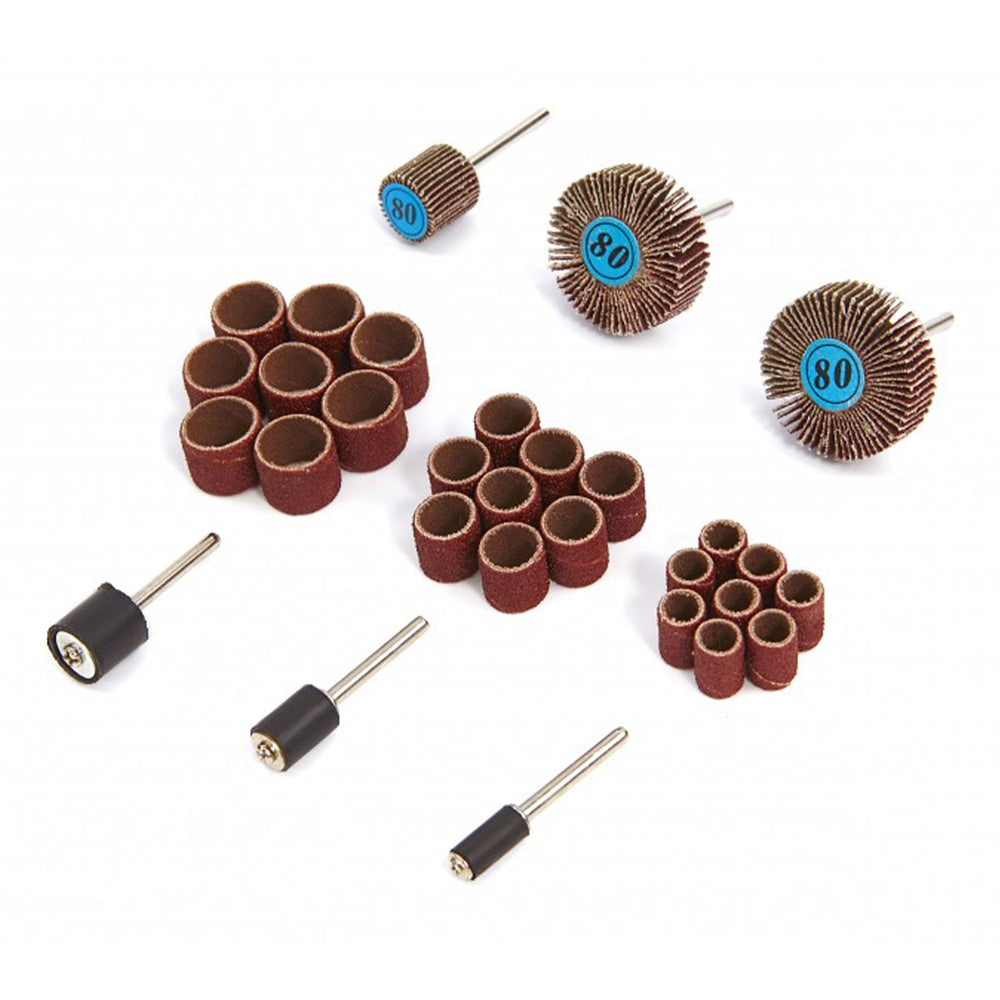 Set di levigatura con mandrini nastri spazzole, kit di accessori per smerigliatrice angolare 30 pezzi Hbm