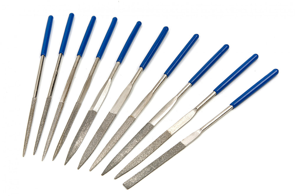 Set-kit 10 lime diamantate, adatte per metalli, gioielli, Hbm