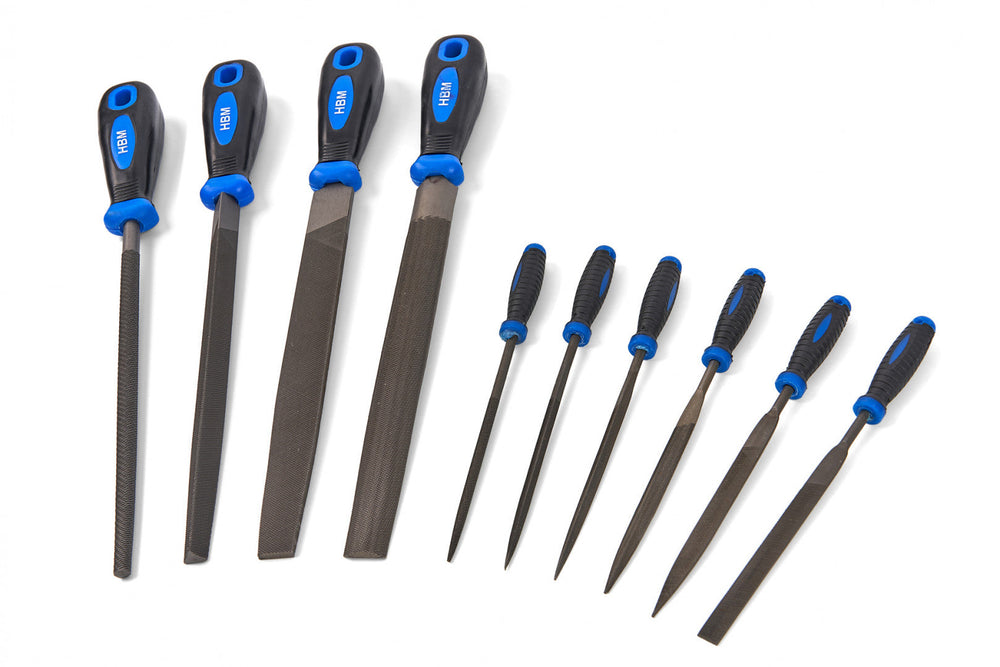 Set di lime per metallo, 200 mm 10 pezzi Hbm