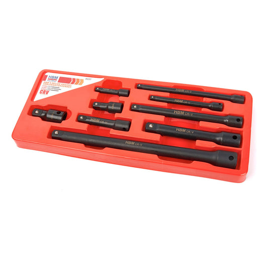 Set di prolunghe per bussole a impatto e cricchetti, estensioni robuste,raccordi per auto e industriali, 1/4'' 3/8'' 1/2'',9 pezzi