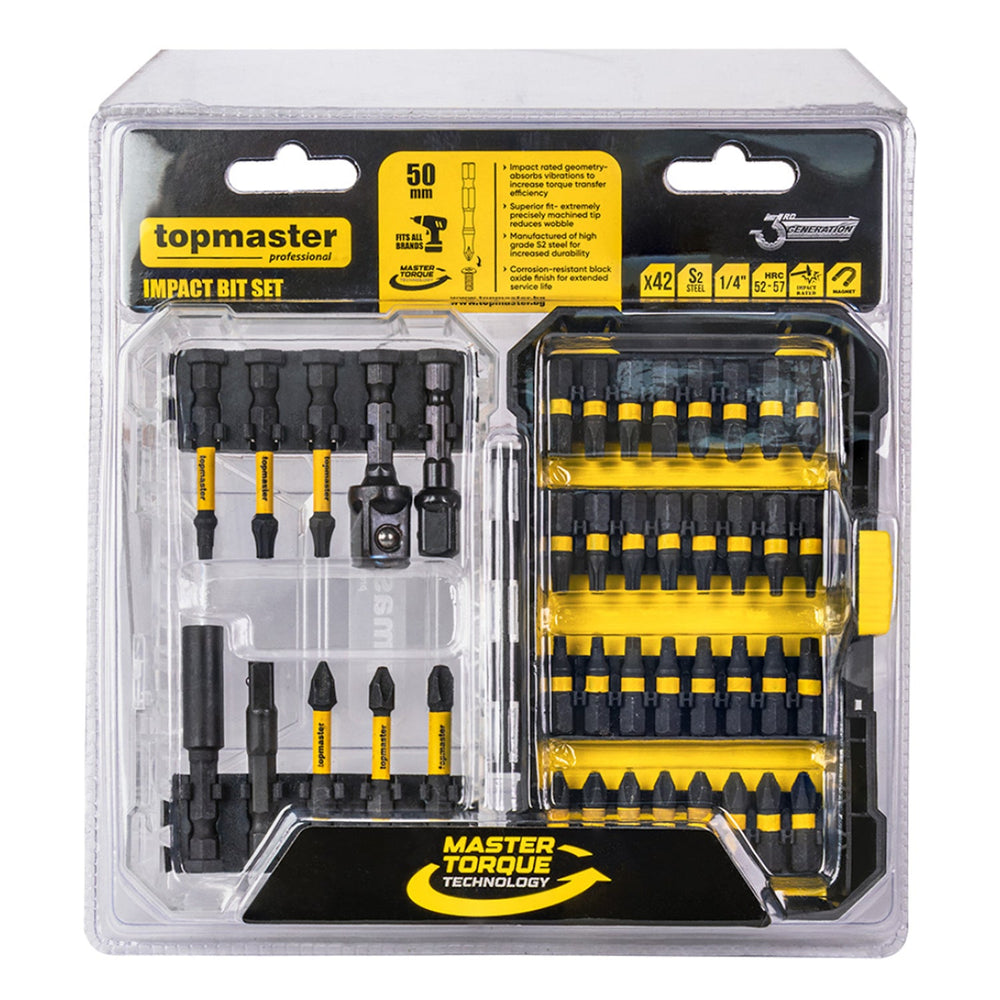 Set-kit inserti per avvitatore a impulsi 42 pezzi Topmaster