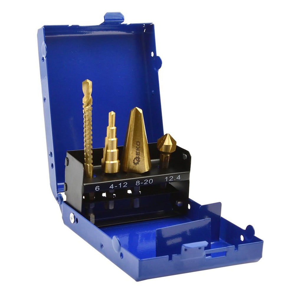 Set-kit universale di punte HSS TiN con attacco esagonale ,4 pezzi Geko