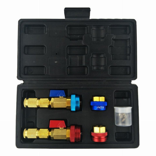 Set-kit attacchi rapidi con rubinetto per aria condizionata R1234yf e R134A  Invento