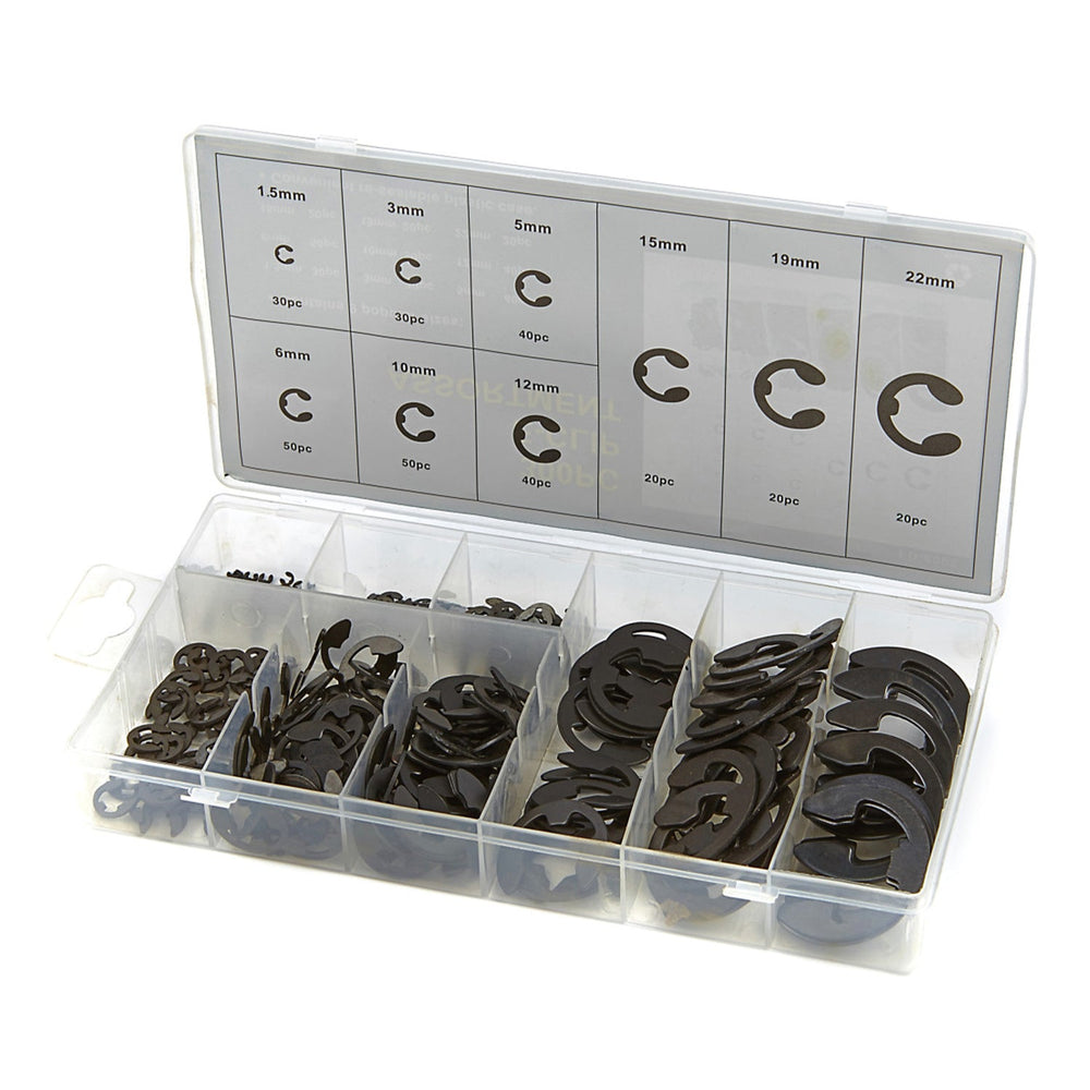 Set-kit di ritenzione E-clip, clip di sicurezza 300 pezzi