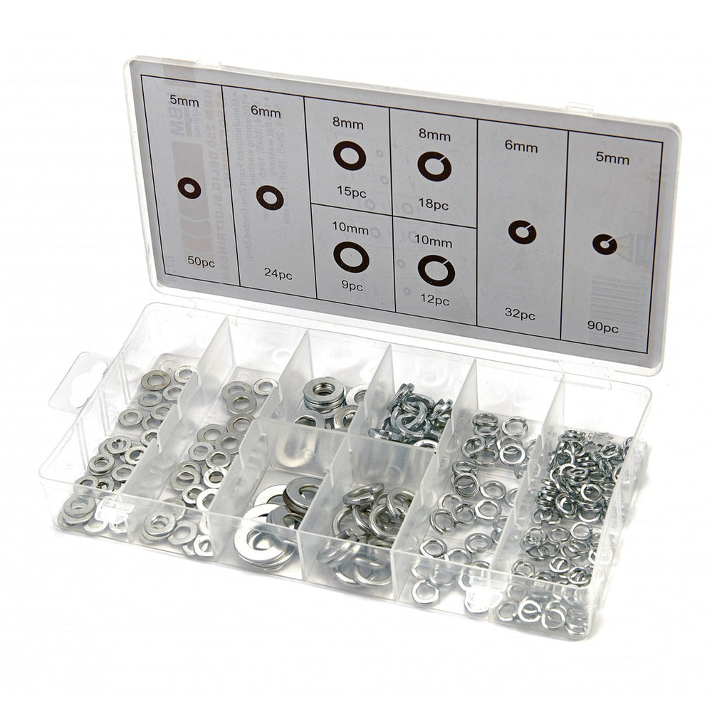 Set-kit rondelle di bloccaggio, serraggio, anelli di sicurezza con fermo rapido, 250 pezzi