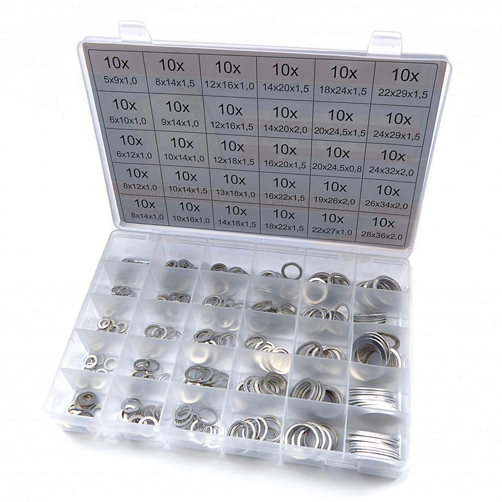 Set-kit rondelle di bloccaggio, serraggio, anelli di sicurezza con fermo rapido,  in alluminio 300 pezzi