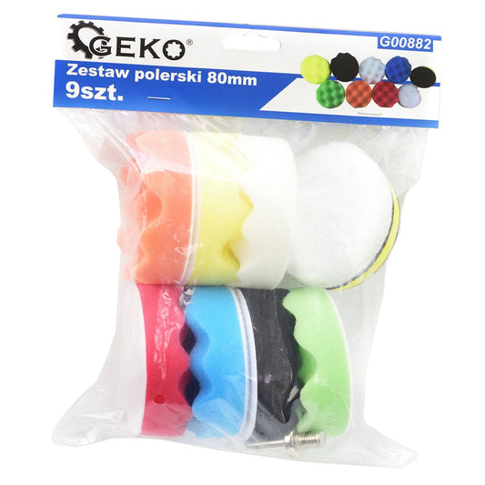 Set-kit di spugne per lucidatura in microfibra, pad per cere, 80 mm 9 pezzi