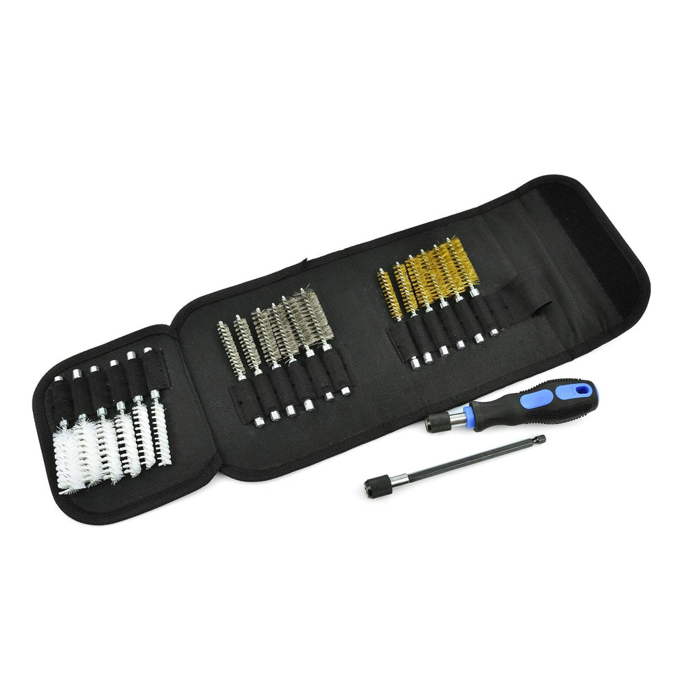 Set-kit strumenti per la pulizia della spazzola del sedile dell'iniettore universale, strumento per iniettori  motori, di spazzolini per candelette, 20 pezzi