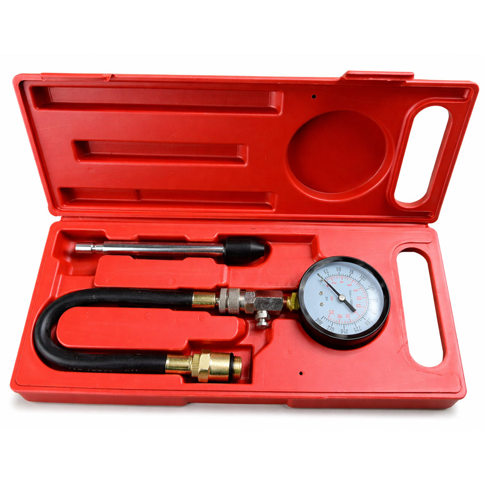 Set-kit tester compressione per motori a benzina, motore per auto e camion, 0 - 20 Bar, Gebo Tools