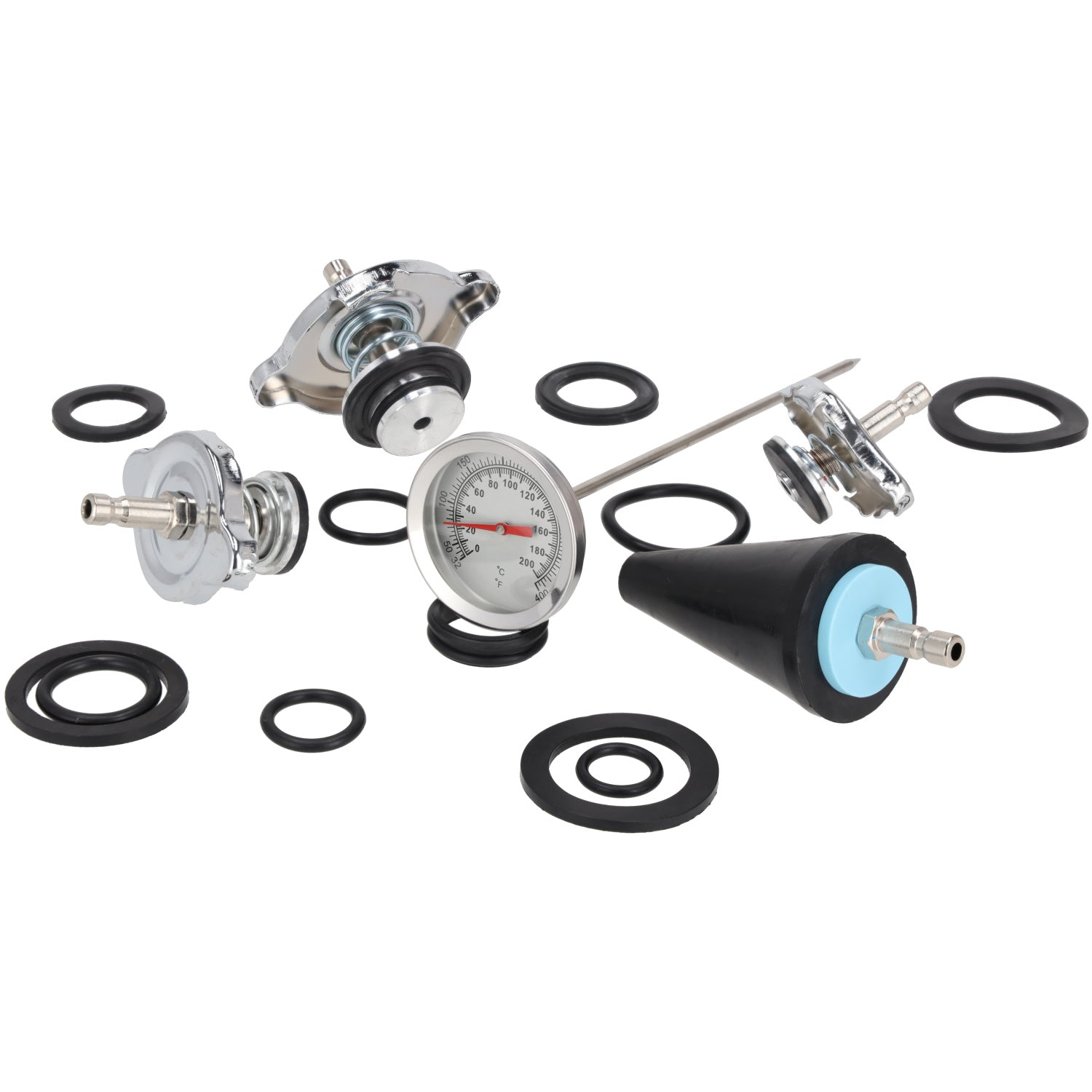 Set-kit tester di sistema di raffreddamento auto, pressione del radiatore e perdite refrigerante, con pompa booster manuale, 28 pezzi Resser