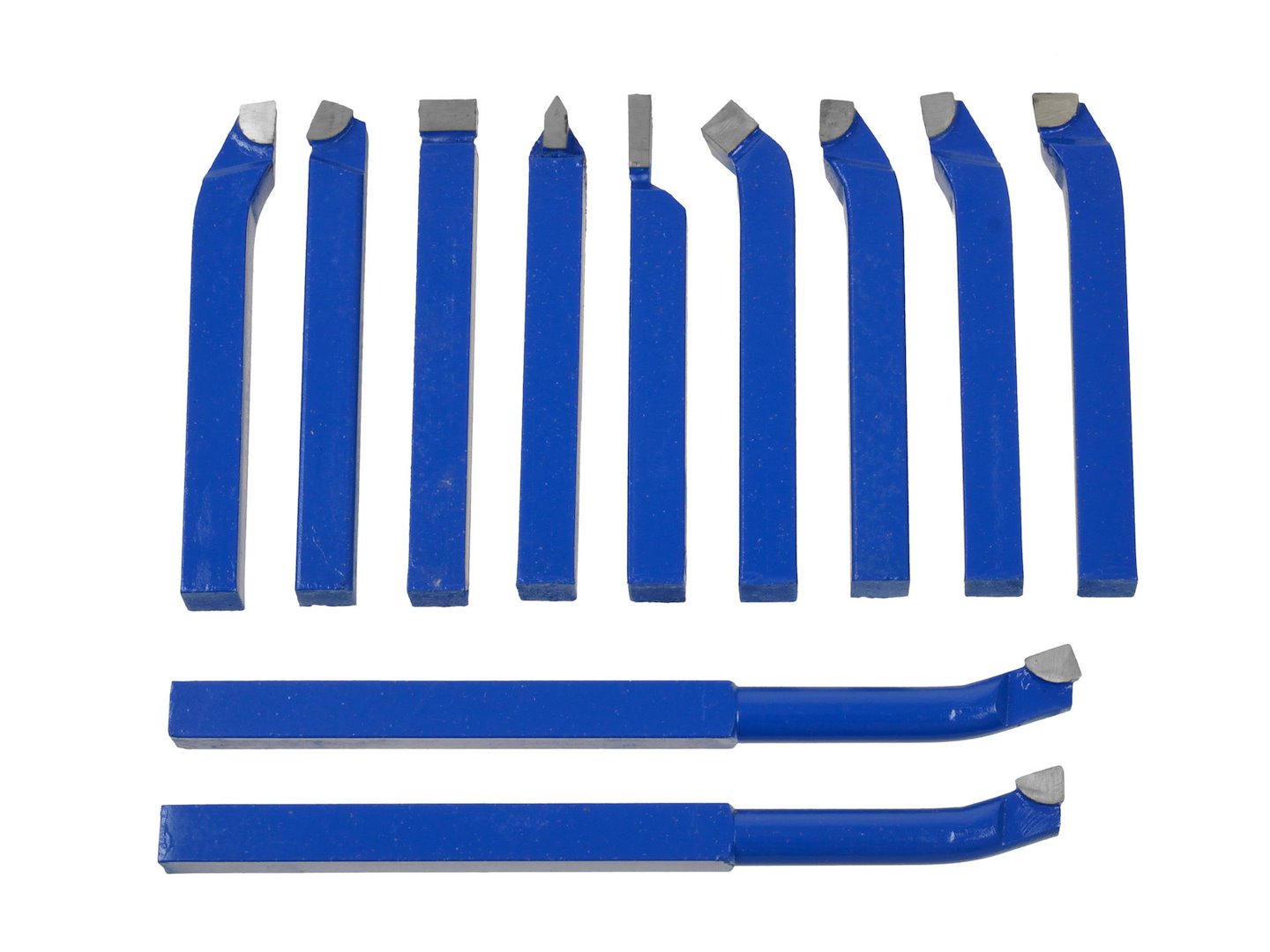 Set-kit 11 utensili per tornio con punta in metallo duro per saldatura, fresatura, taglio e tornitura  10 x 10 mm, Geko