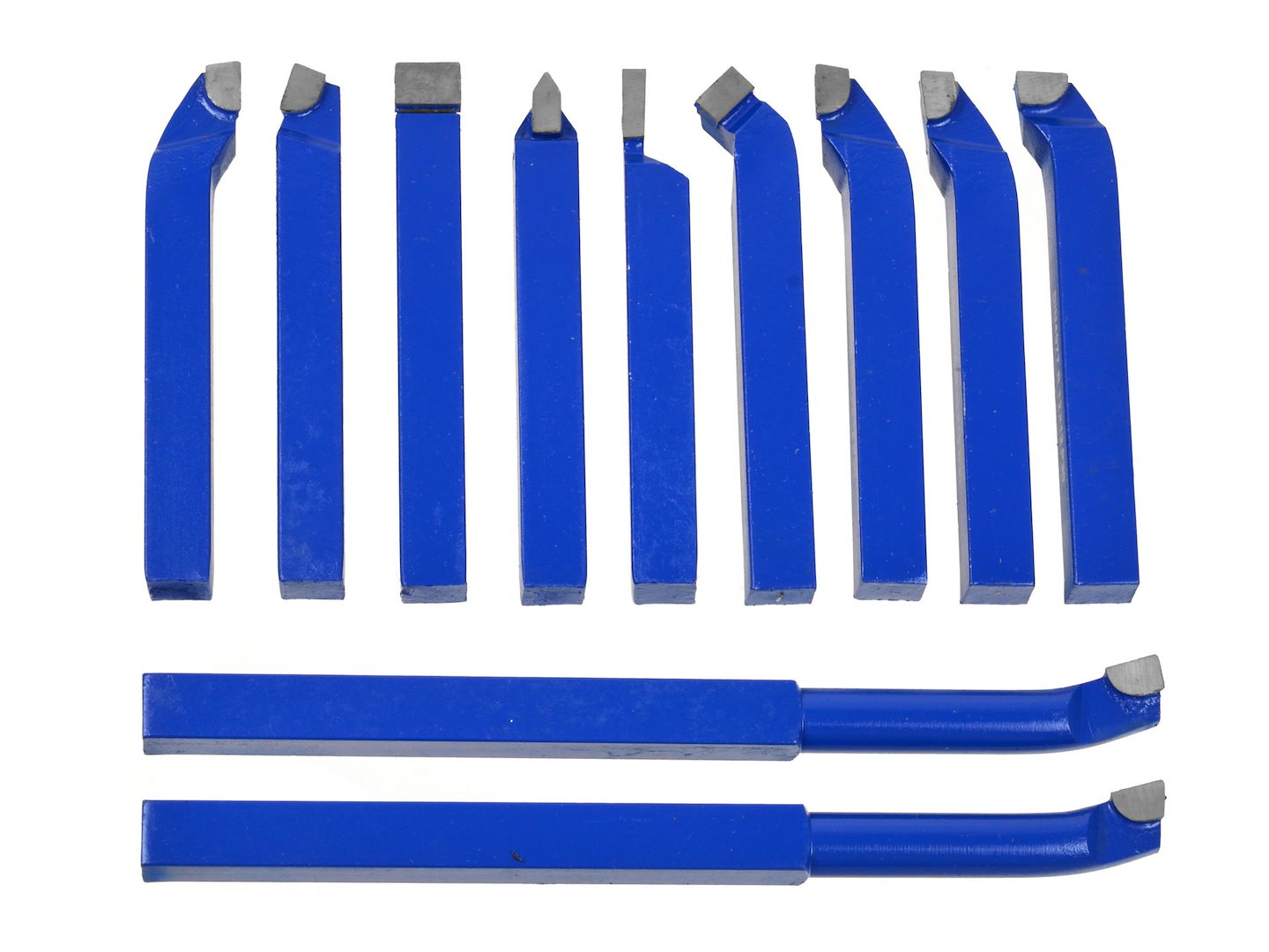 Set-kit 11 utensili per tornio con punta in metallo duro per saldatura, fresatura, taglio e tornitura  12 x 12 mm, Geko
