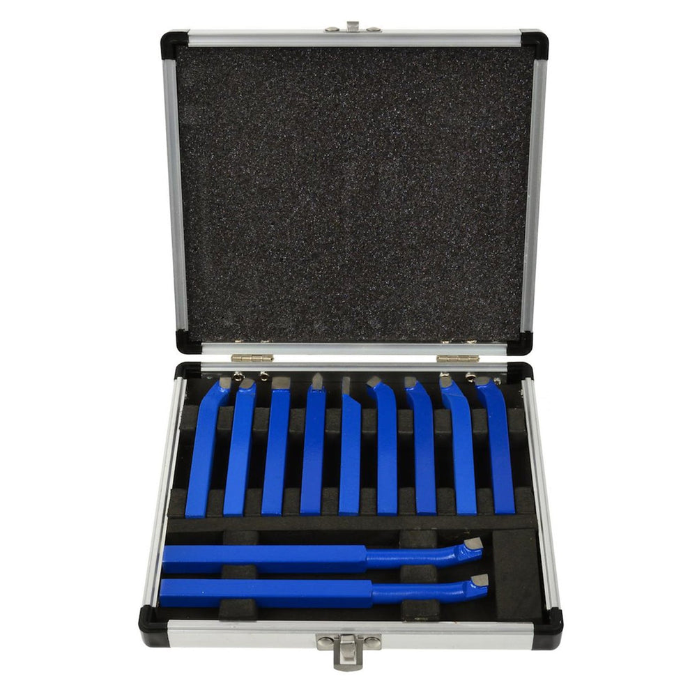 Set-kit 11 utensili per tornio con punta in metallo duro per saldatura, fresatura, taglio e tornitura Geko