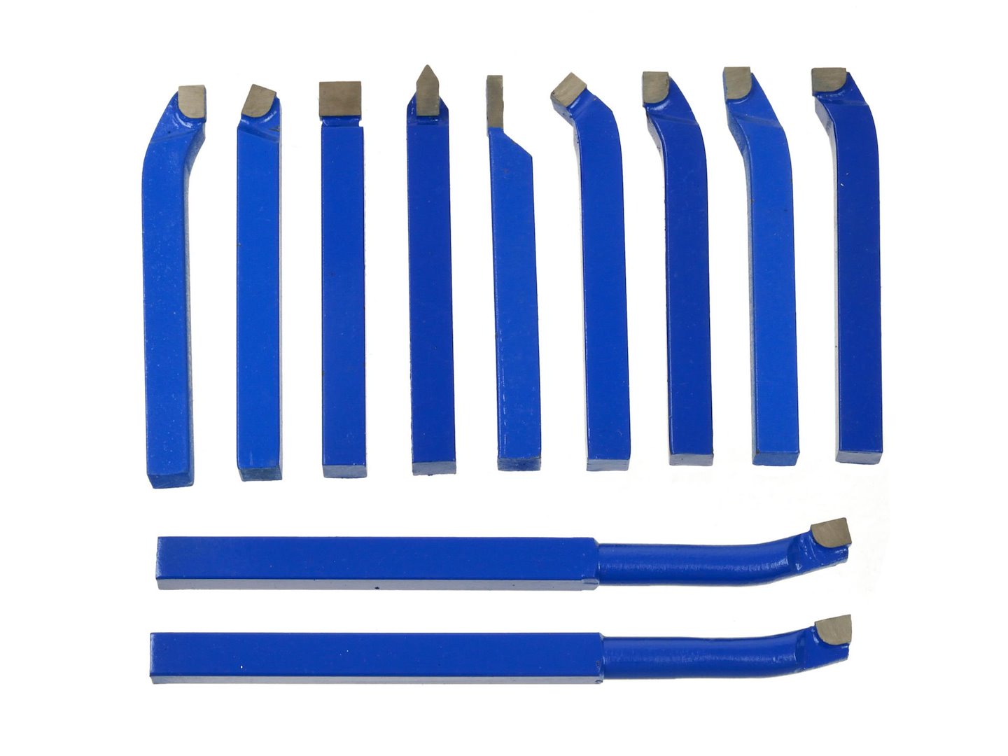 Set-kit 11 utensili per tornio con punta in metallo duro per saldatura, fresatura, taglio e tornitura Geko