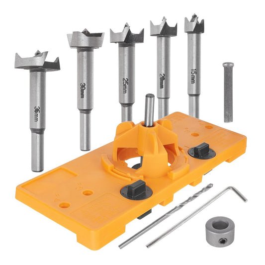 Set-kit dime per fori a tasca, di guide cerniera trapano nascosta a tazza, strumenti di lavorazione del legno, dima cerniere per installazione ante armadio mobile, 5 pezzi