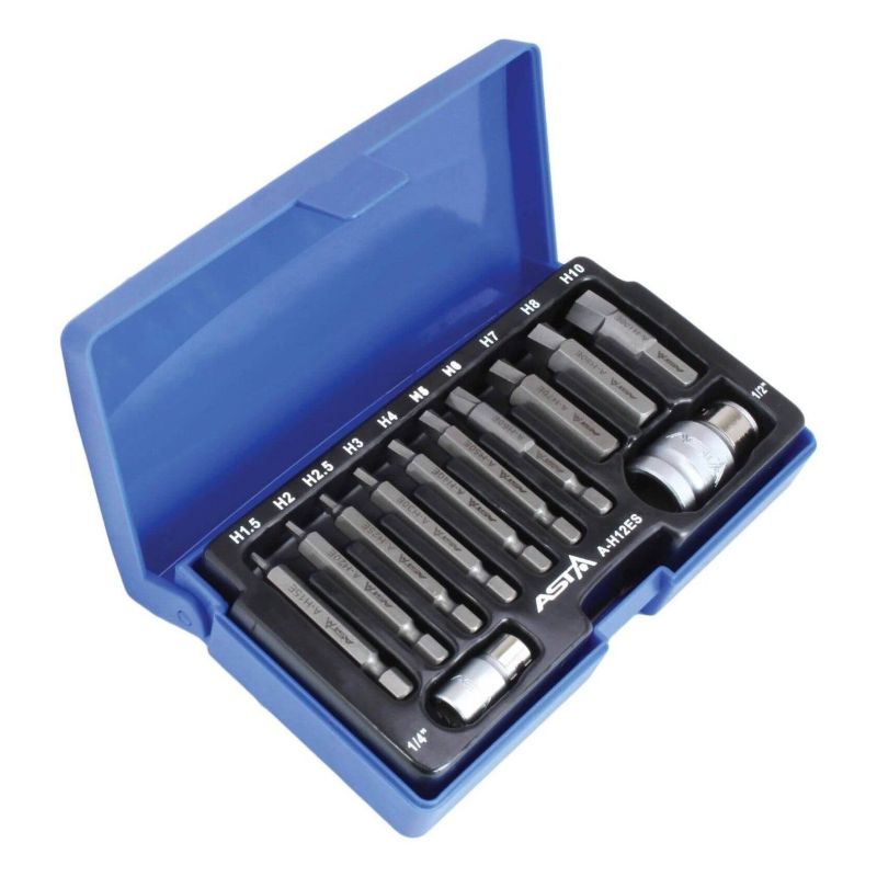 Set estrattore di viti e dadi danneggiati ,kit attrezzi rimozione esagonali, 1/4" 1/2" , 12 pezzi