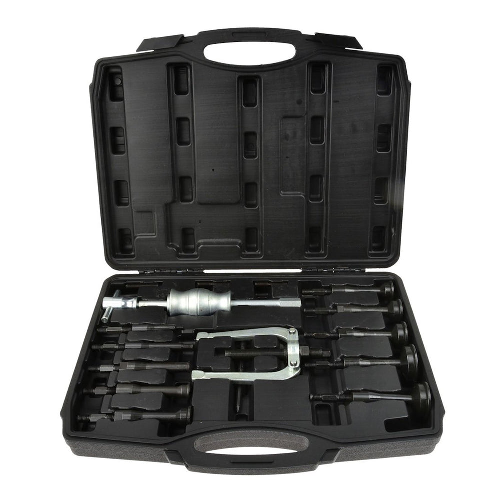 Set-kit estrattore per boccole e cuscinetti interni con martello scorrevole, kit attrezzi per la rimozione 8 - 58 mm 17 pezzi Geko