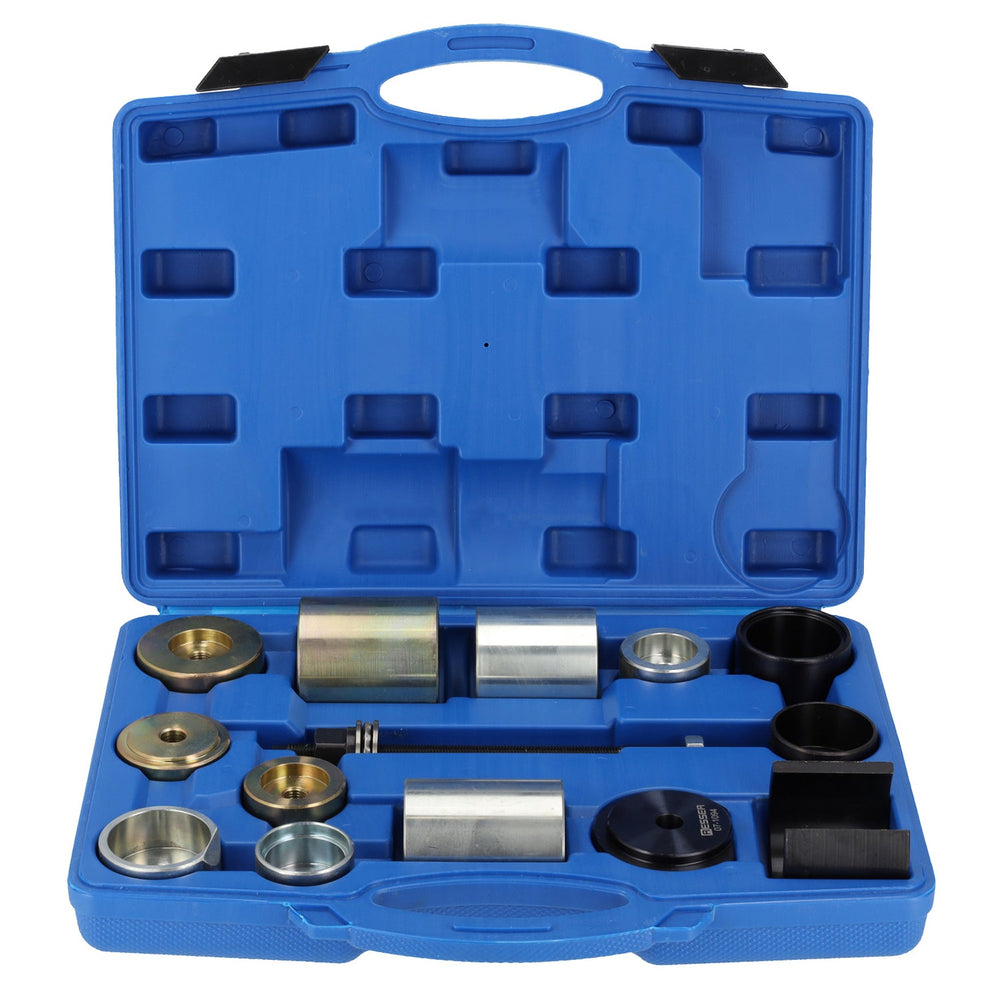 Set estrattore per silent block e boccole con manicotti di pressatura e mandrini, kit attrezzi per rimozione delle boccole del braccio sospensione di tenuta per auto , BMW, 14 pezzi Resser
