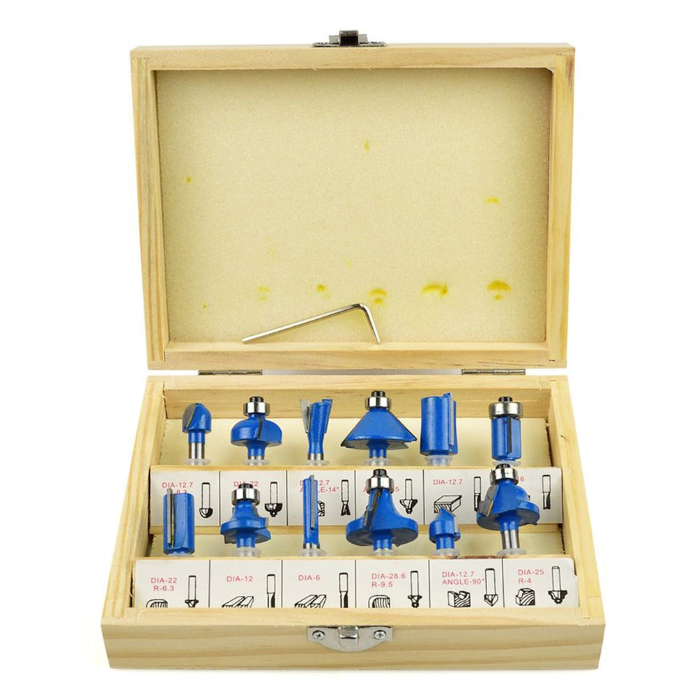 Set-kit 12 frese per legno, diametro 6 mm HSS, Geko