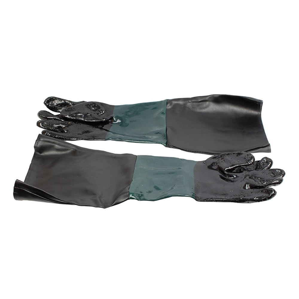 Set-kit guanti per sabbiatrice in gomma, da lavoro impermeabili uomo, antinfortunistici, da sabbiatura, 60 cm Kroftools