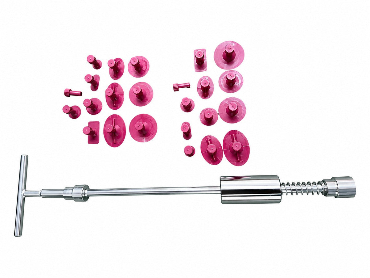 Kit-set tira bolle, tirabolli auto per riparazione ammaccature grandine carrozzeria, levabolle, ventosa carrozzeria per rimozione grandine, Gebo Tools