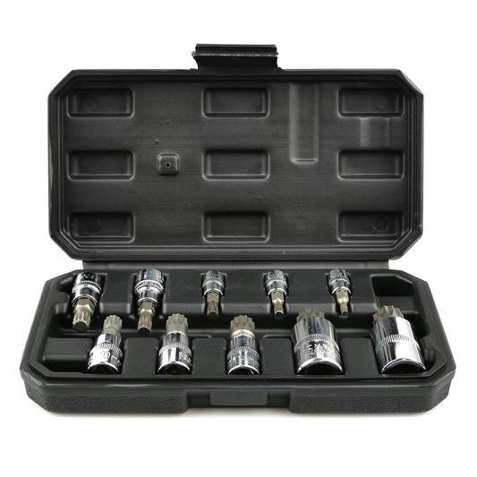 Set inserti XZN Spline, tipo M, M4-M18  ,1/2", 1/4", set di punte a doppia scanalatura, 10 pezzi