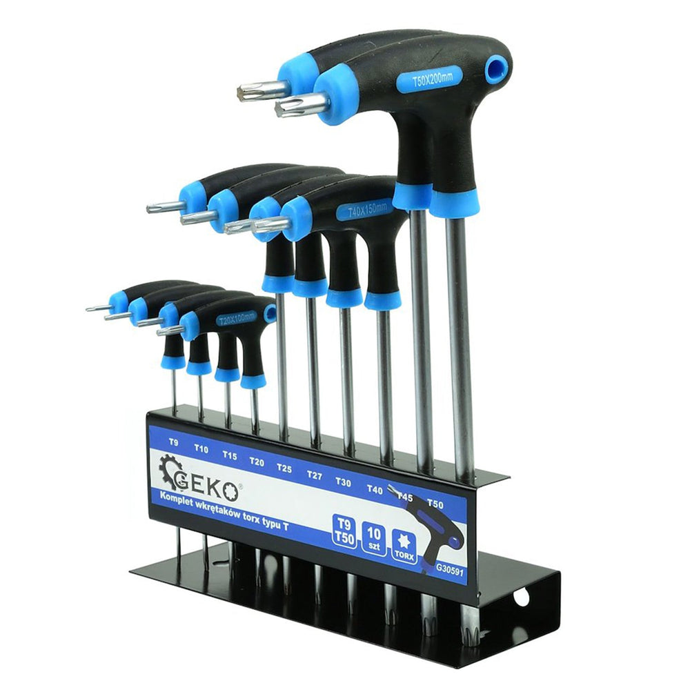 Set kit chiavi TORX con impugnatura a T, da T9 a T50, 10 pezzi Geko