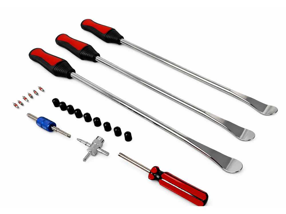 Set-kit leva a cucchiaio in acciaio, per montaggio per pneumatici, leve smontagomme, moto e biciclette, 22 pezzi Gebo Tools