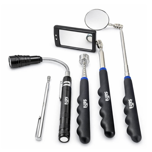 Set-kit di ispezione e recupero oggetti magnete, specchio, torcia LED 5 pezzi