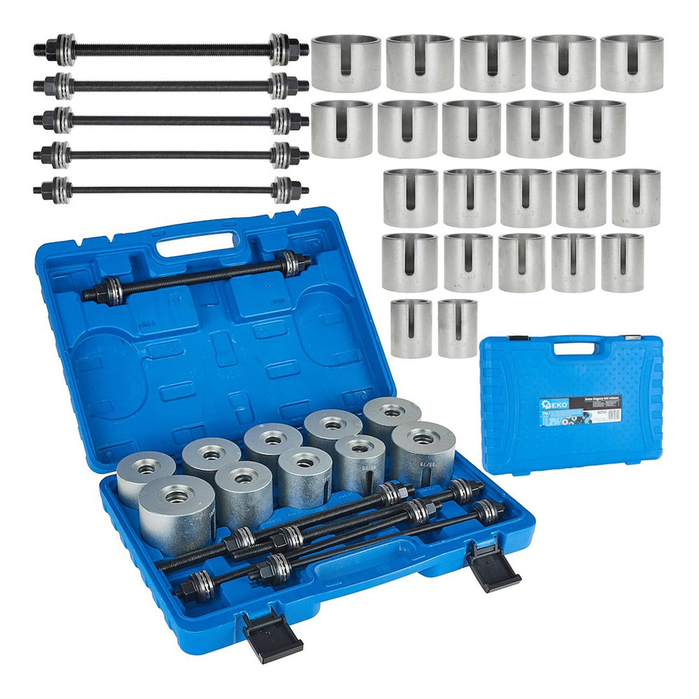 Set-kit per montaggio e smontaggio boccole, cuscinetti e silentblock della sospensione,  27 pezzi Geko
