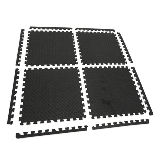 Set piastrelle in schiuma EVA protezione pavimento, tappeto da fitness a puzzle, antiscivolo, pavimento protettivo incastro palestra, materassino per home gym, per palestra, garage, piscina, 61 × 61 cm ,4 pezzi Hbm Machines