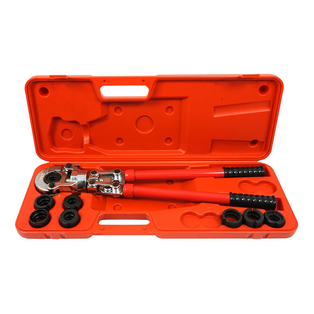 Set pinza crimpatrice idraulica manuale, kit pressatrice per tubi PEX U, TH, con ganasce 16-32 mm, VERKE