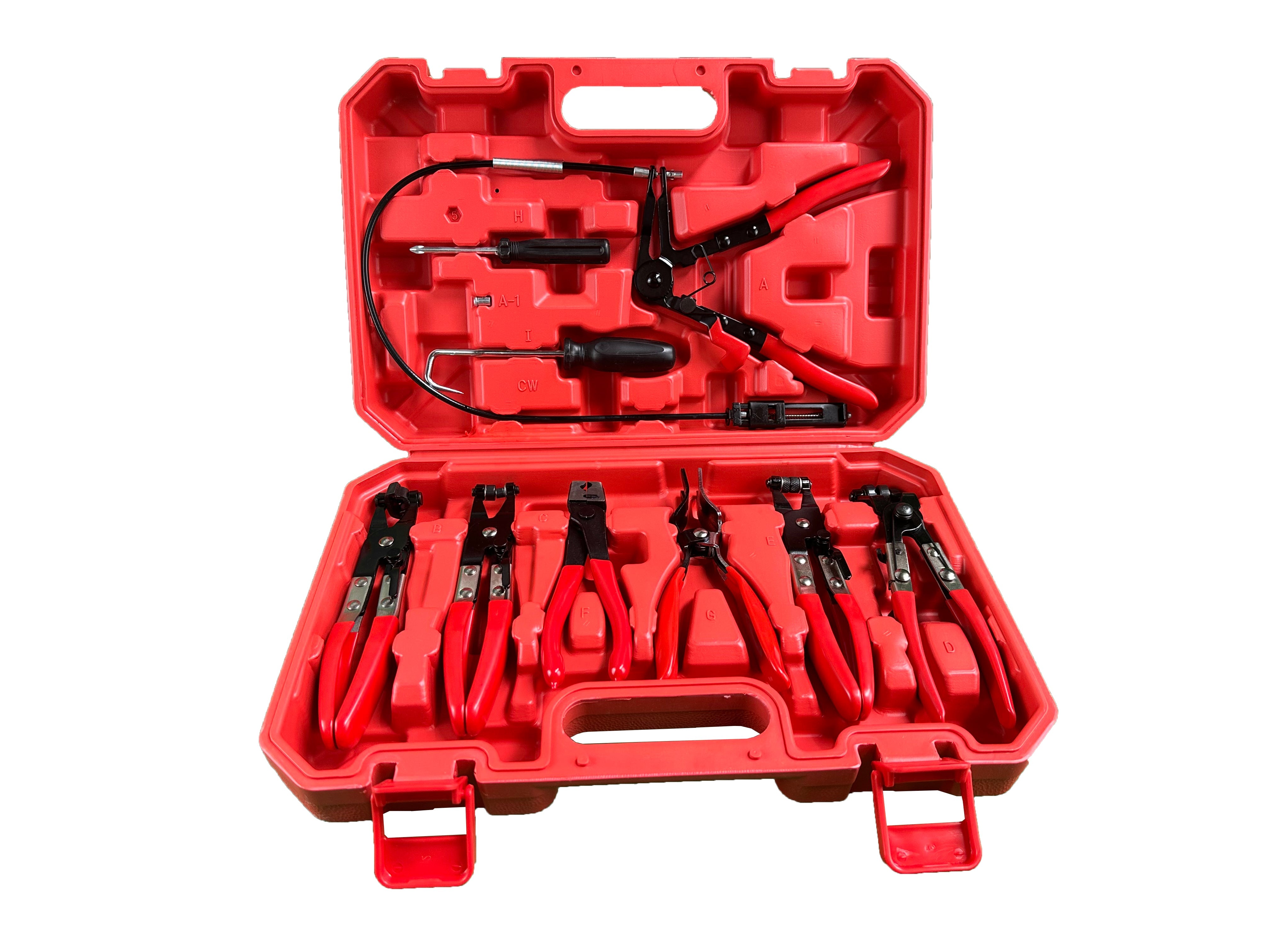 Set-kit pinza fascette auto, stringitubo per riparazione, pinze per morsetti impianti 9 pezzi Gebo Tools