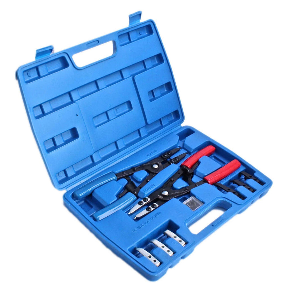 Set-kit pinze per anelli di sicurezza interni esterni Seeger, 266 mm, per bloccaggio