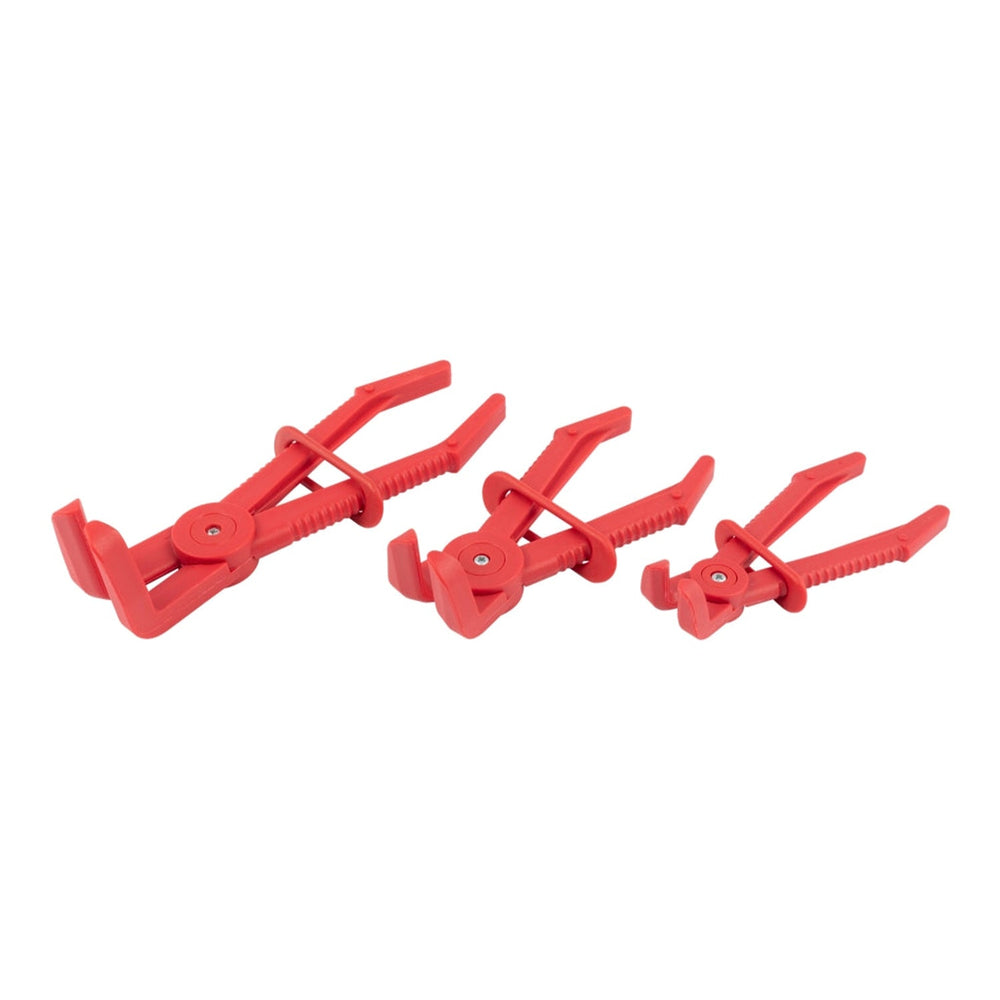 Set-kit pinze per chiusura tubi carburante, stringitubo, per flessibili, in plastica a becco curvo 90 gradi, per occlusione di tubazioni e manicotti, 3 pezzi