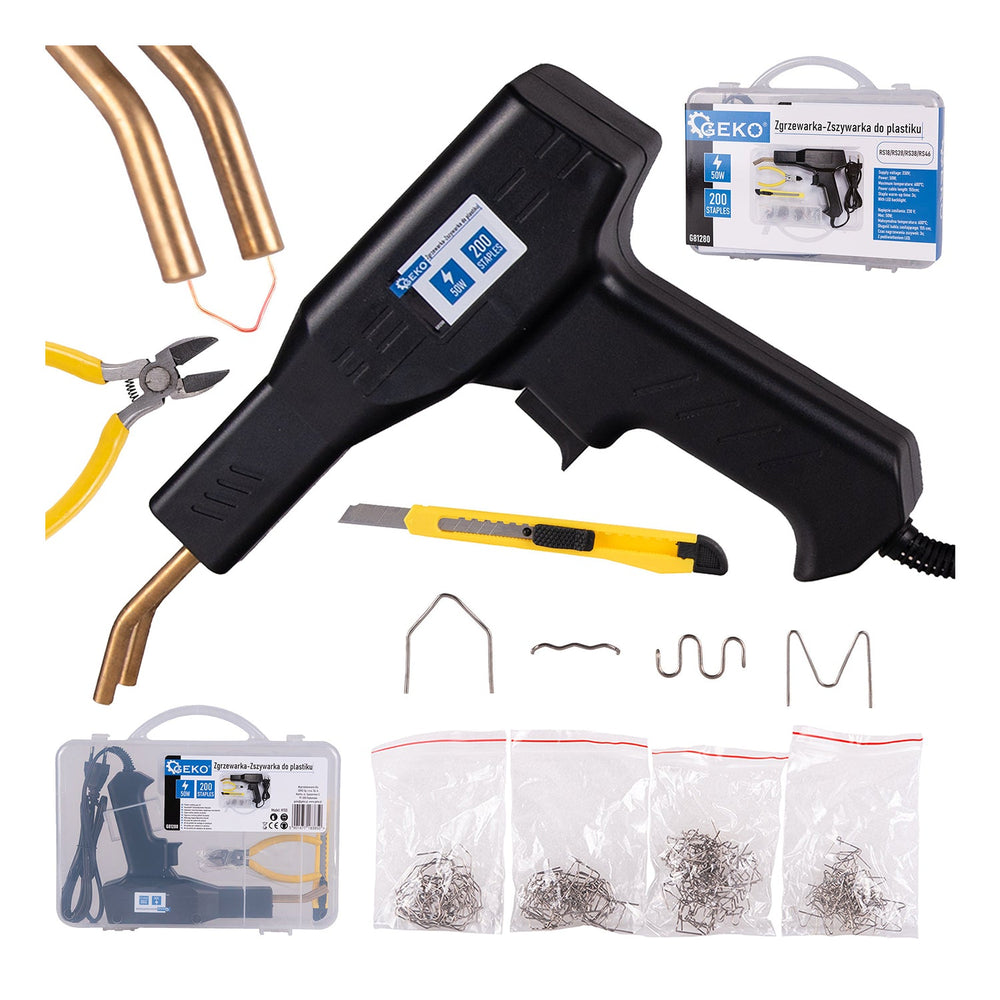 Set pistola per saldatura e riparazione plastica 50 w, kit saldatrice con 200 graffe
