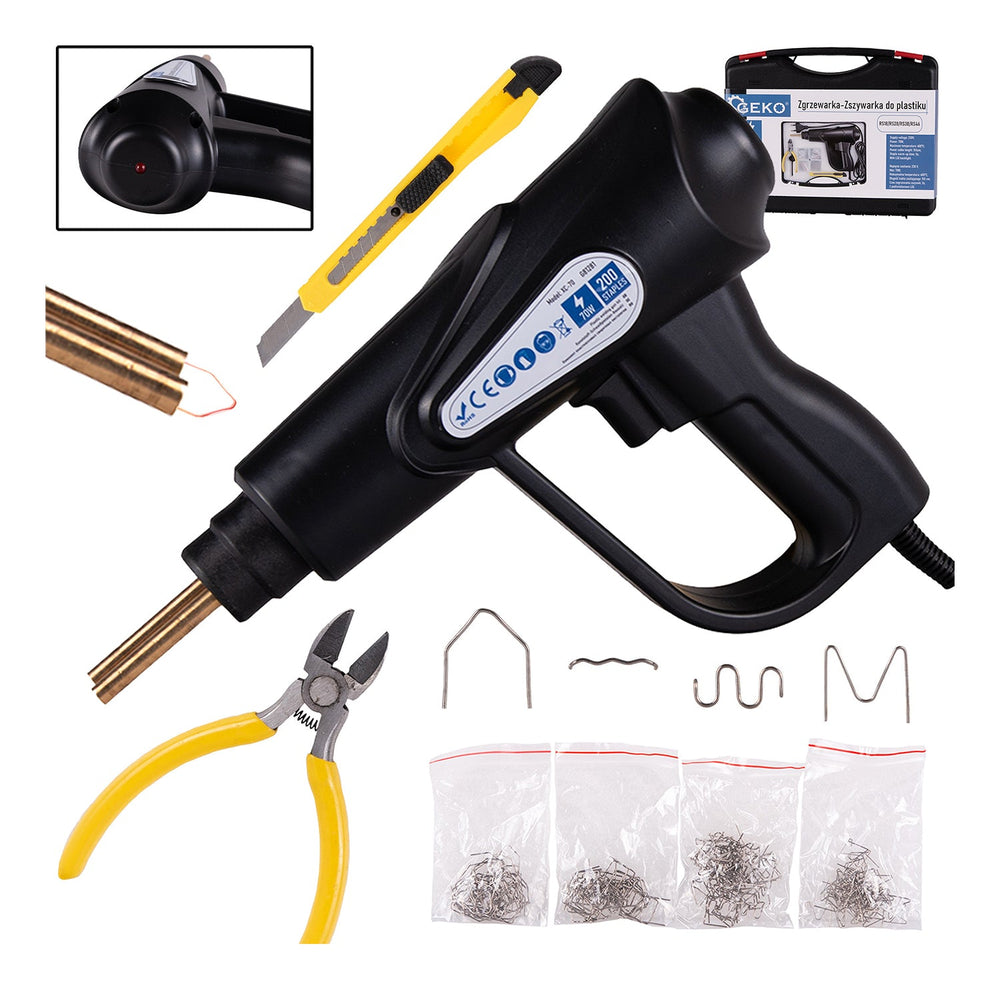Set pistola per saldatura e riparazione plastica 70 w, kit saldatrice con 200 graffe