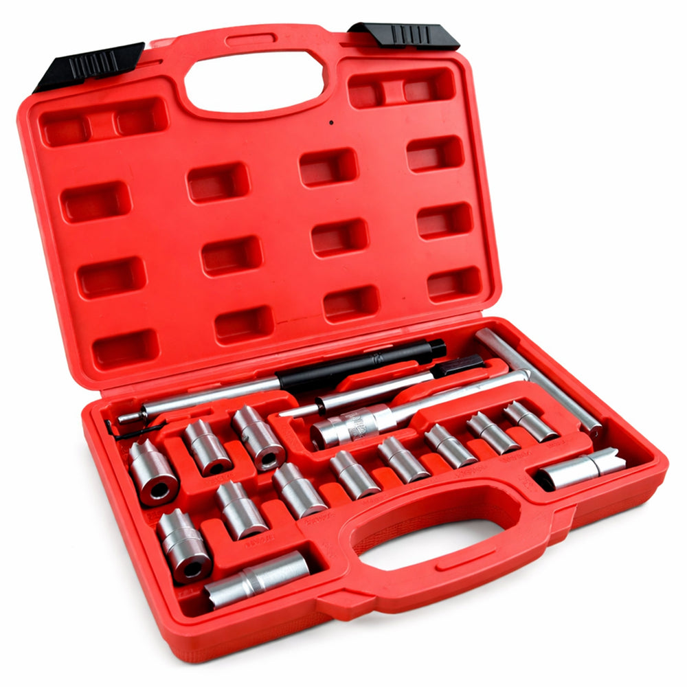 Set-kit professionale per sedi di iniettori diesel, strumento per la rimozione del carbonio, frese per la pulizia interna, 17 pezzi Gebo Tools