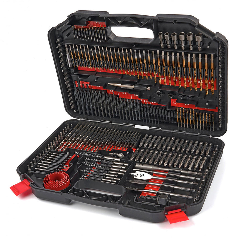 Set-kit inserti, punte, seghe a tazza e frese per legno, metallo e pietra,accessori per utensili di foratura e avvitamento,  246 pezzi