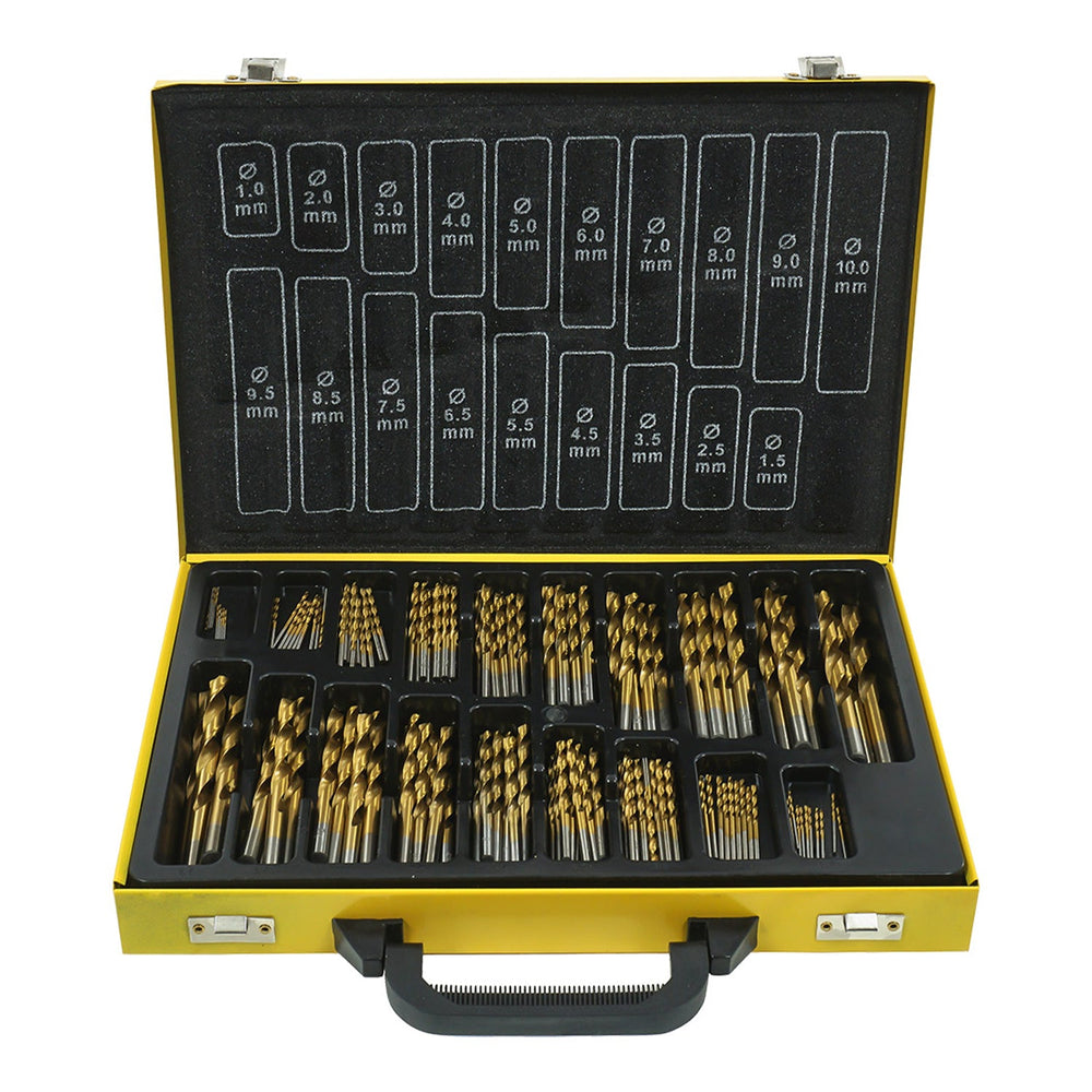Set punte trapano al titanio per metallo, 170 pezzi