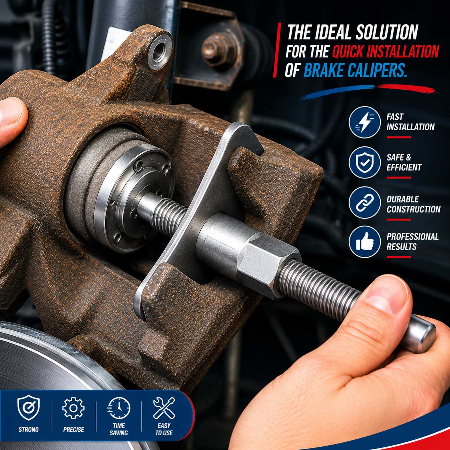 Set-kit ripristino per pinze freno, strumento universale per la retrazione, attrezzi rimozione dei pistoni dei freni anteriori e posteriori, auto garage, 22 pezzi Gebo Tools