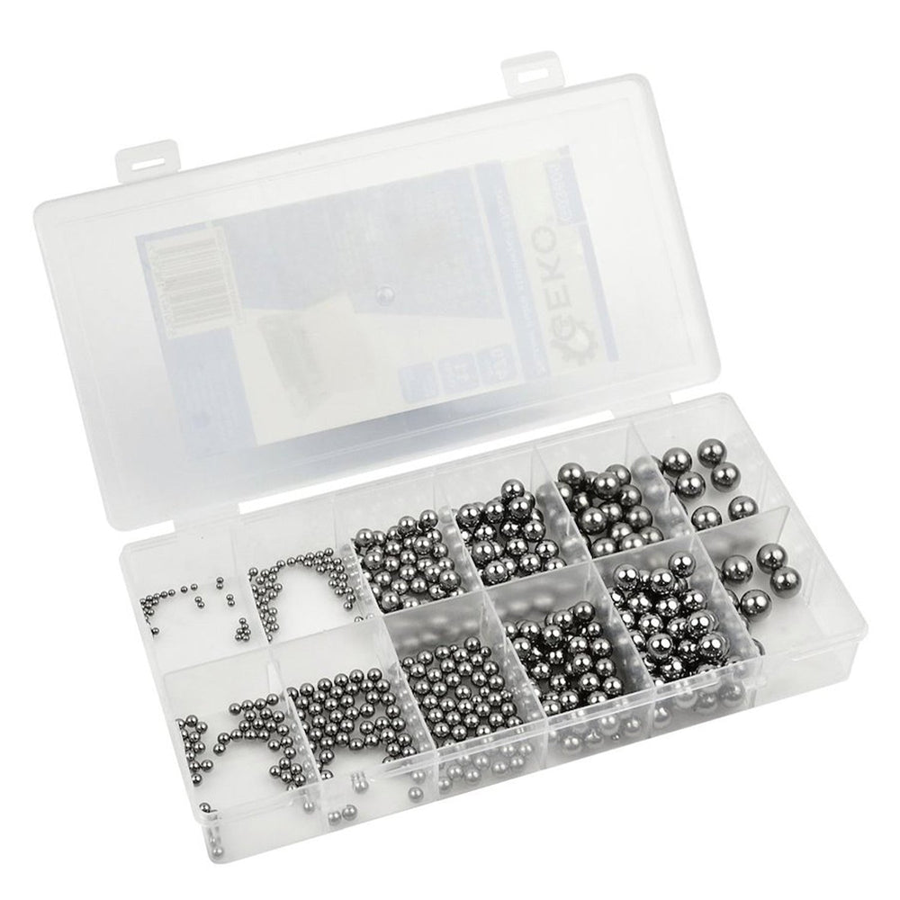 Set-kit sfere per cuscinetti in acciaio 470 pezzi, Geko