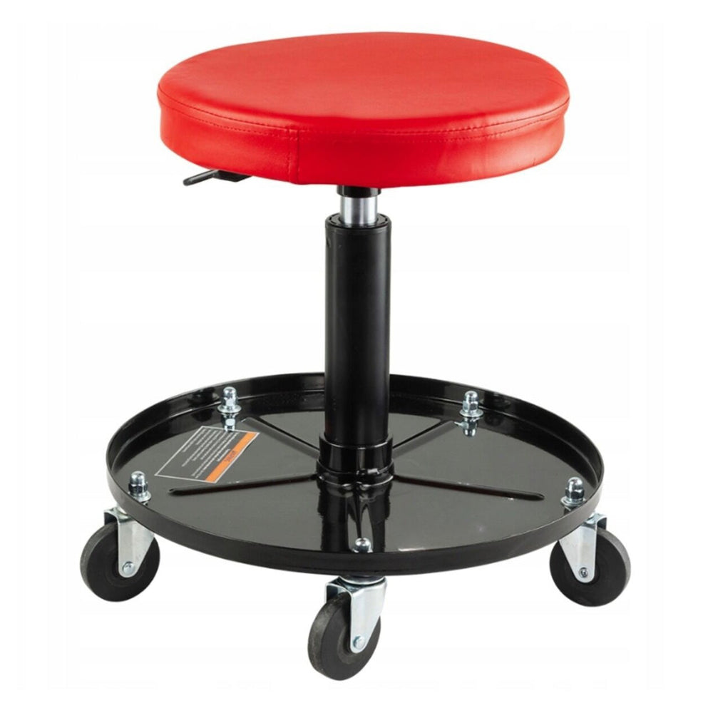 Sgabello mobile da officina regolabile in altezza,con ripiano porta minuteria auto, Invento