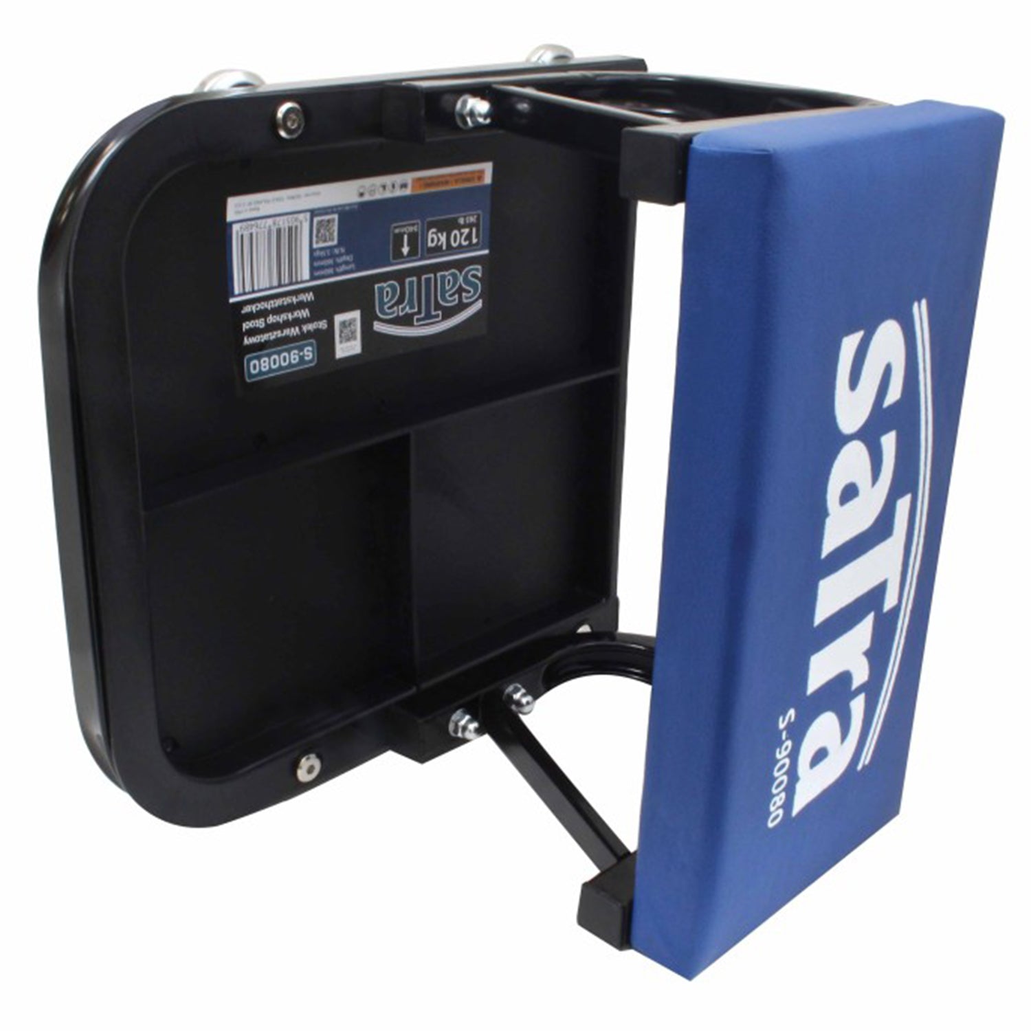 Sgabello mobile da officina con ripiano portattrezzi con ruote e ripiano portattrezzi 120 kg Satra