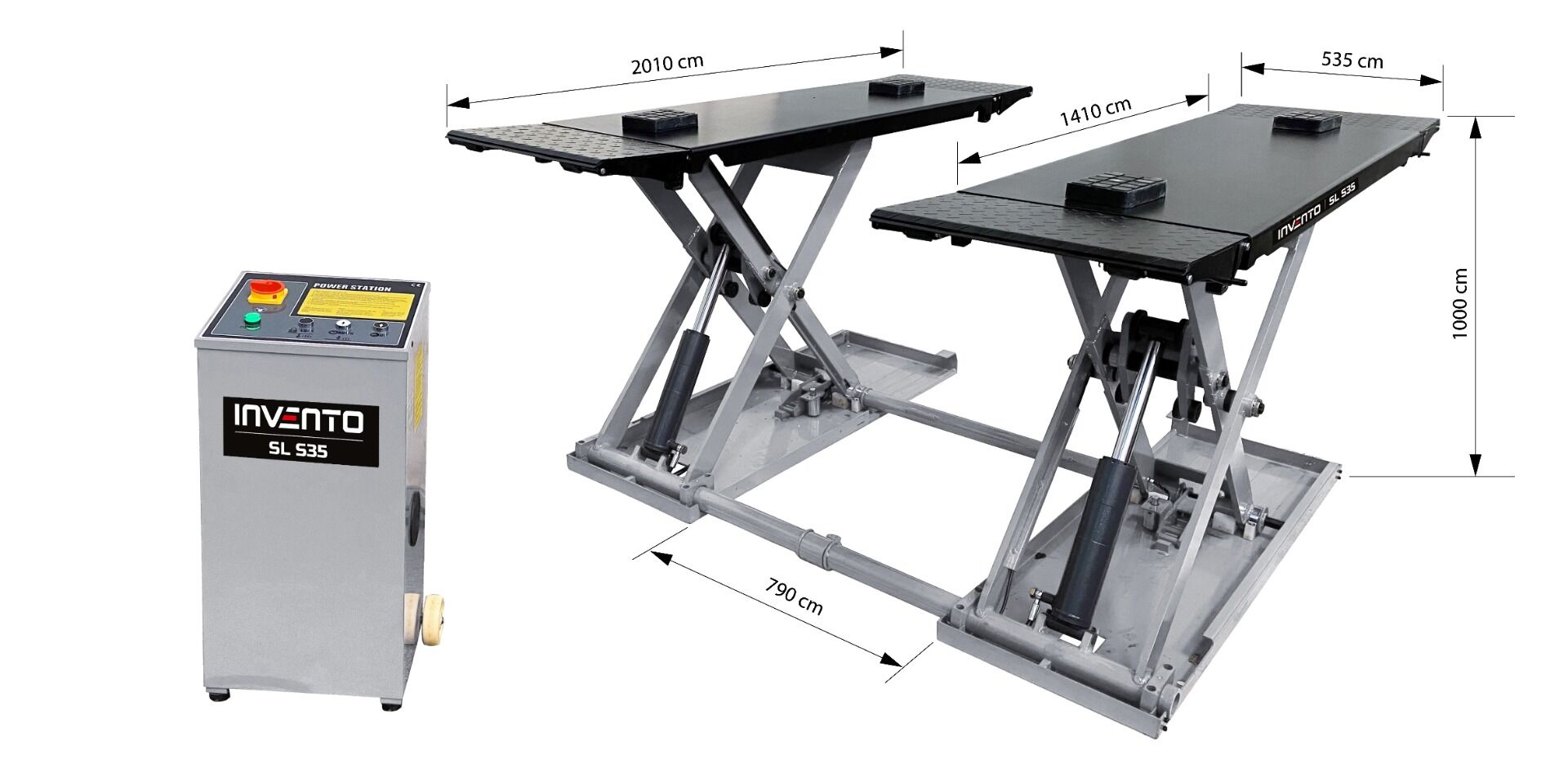 Ponte sollevatore a forbice portata 3500kg, ideale per gommisti, 220 V Invento
