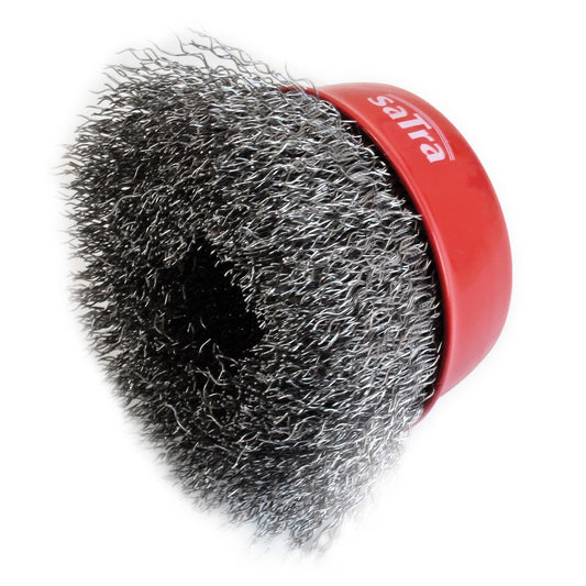 Spazzola metallica a tazza, abrasiva in acciaio, per la rimozione della ruggine dal metallo, scorie di saldatura, superfici metalliche, vernice, 1 64 mm Satra